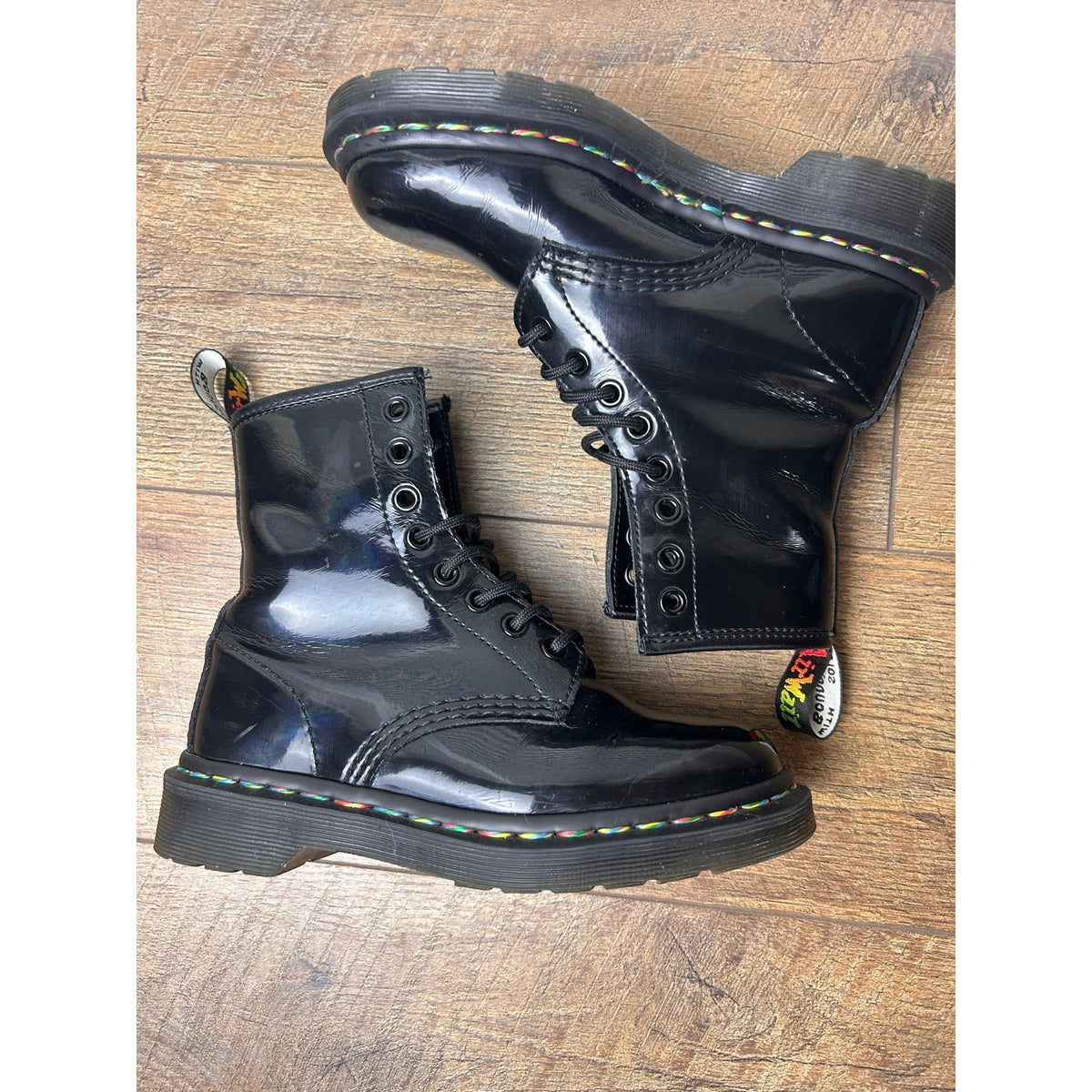Dr. Martens 1460 Oil Slick Rainbow Stitch Boots UK 3 US M4 W5