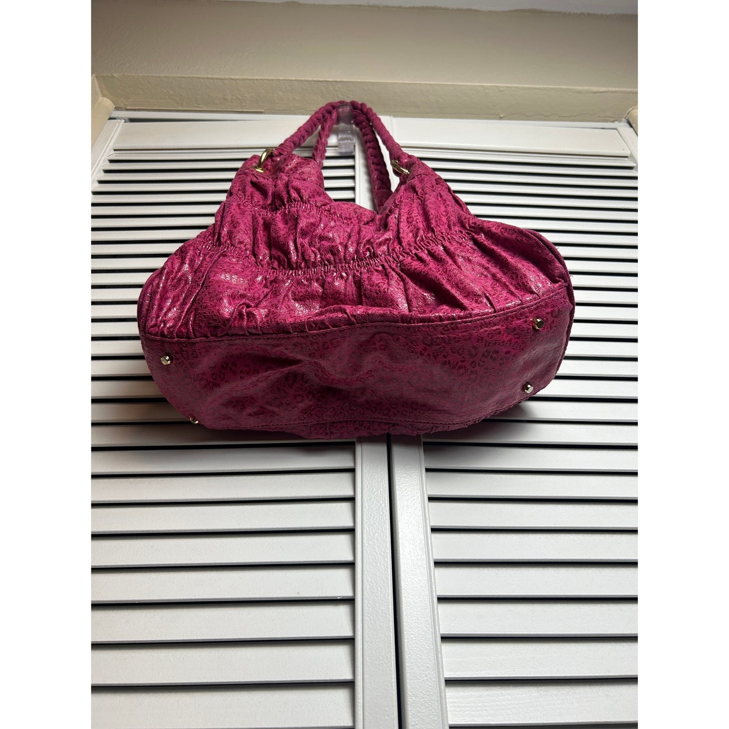 Lissane Pink Leopard Hobo Bag Y2K Indie Sleaze Grüne Umhängetasche mit Besatz