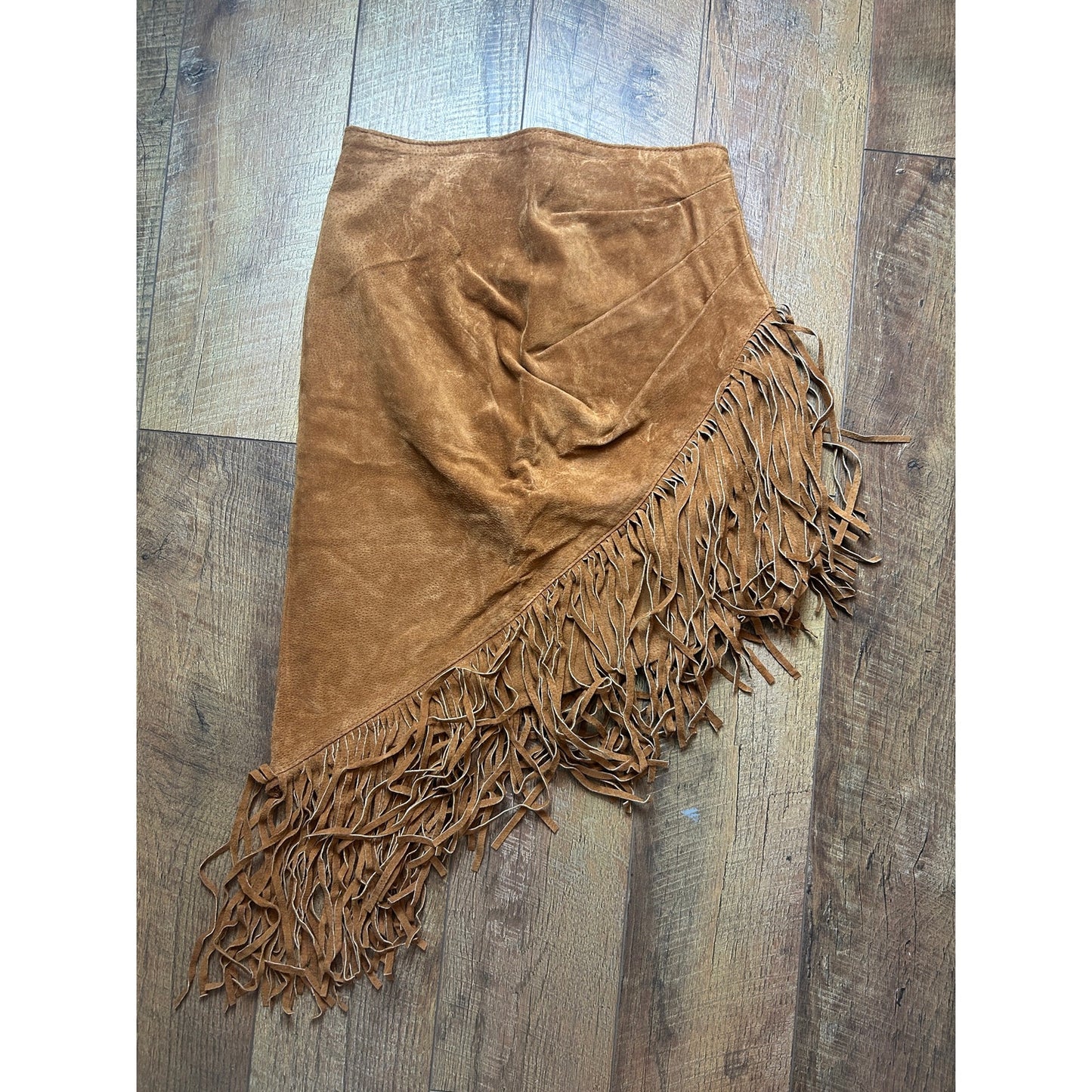 Vintage outerwear by phoenix Suede Fringe Skirt Asymmetrical Western Size M