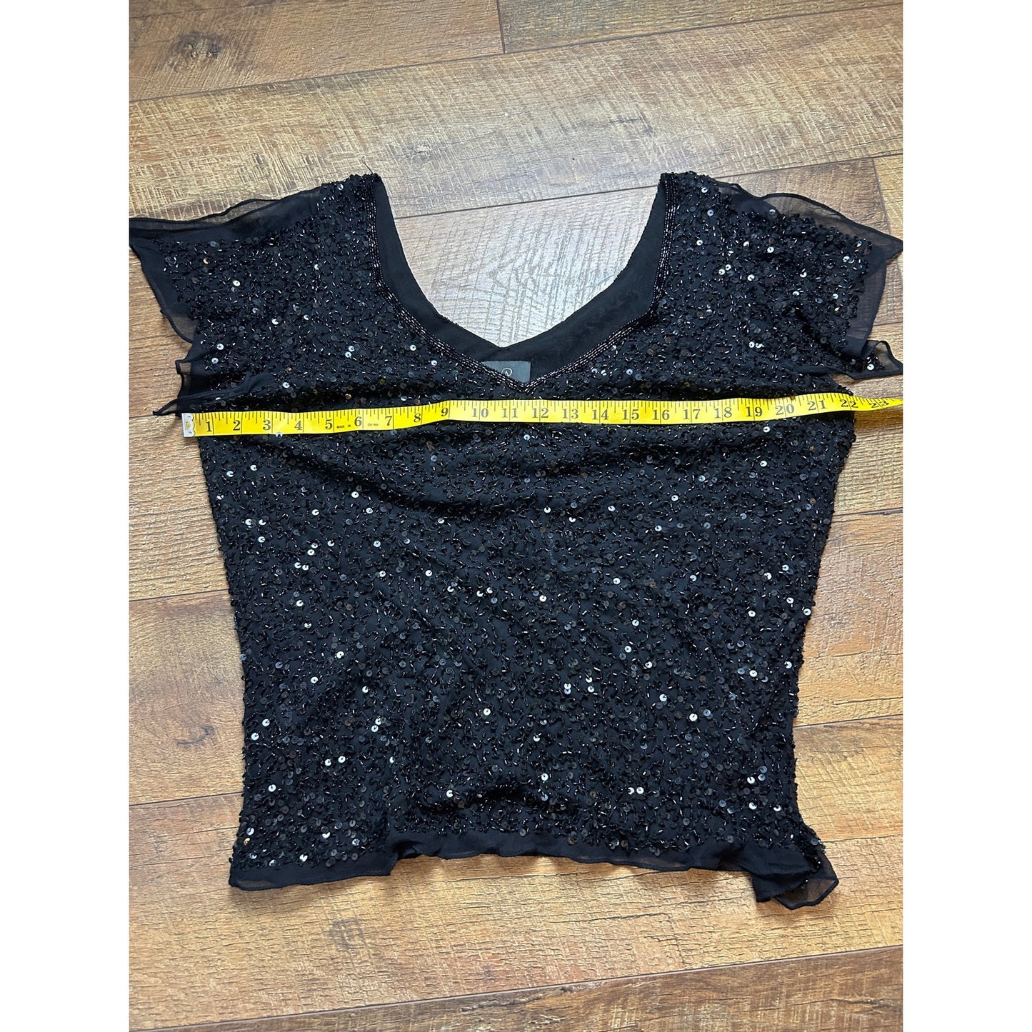 Y2K silk beaded butterfly top size extra large Adrianna Pappel