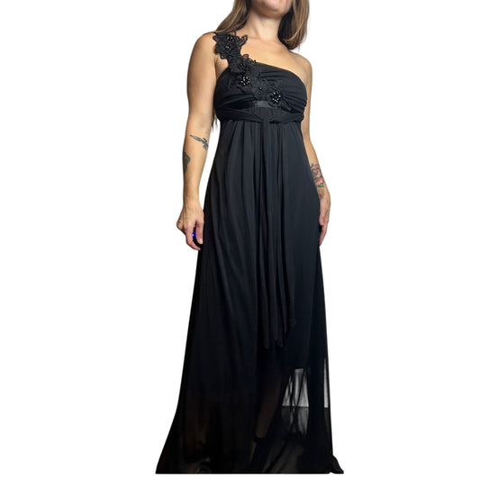 Beaded one shoulder B Darlin formal maxi dress size 3/4