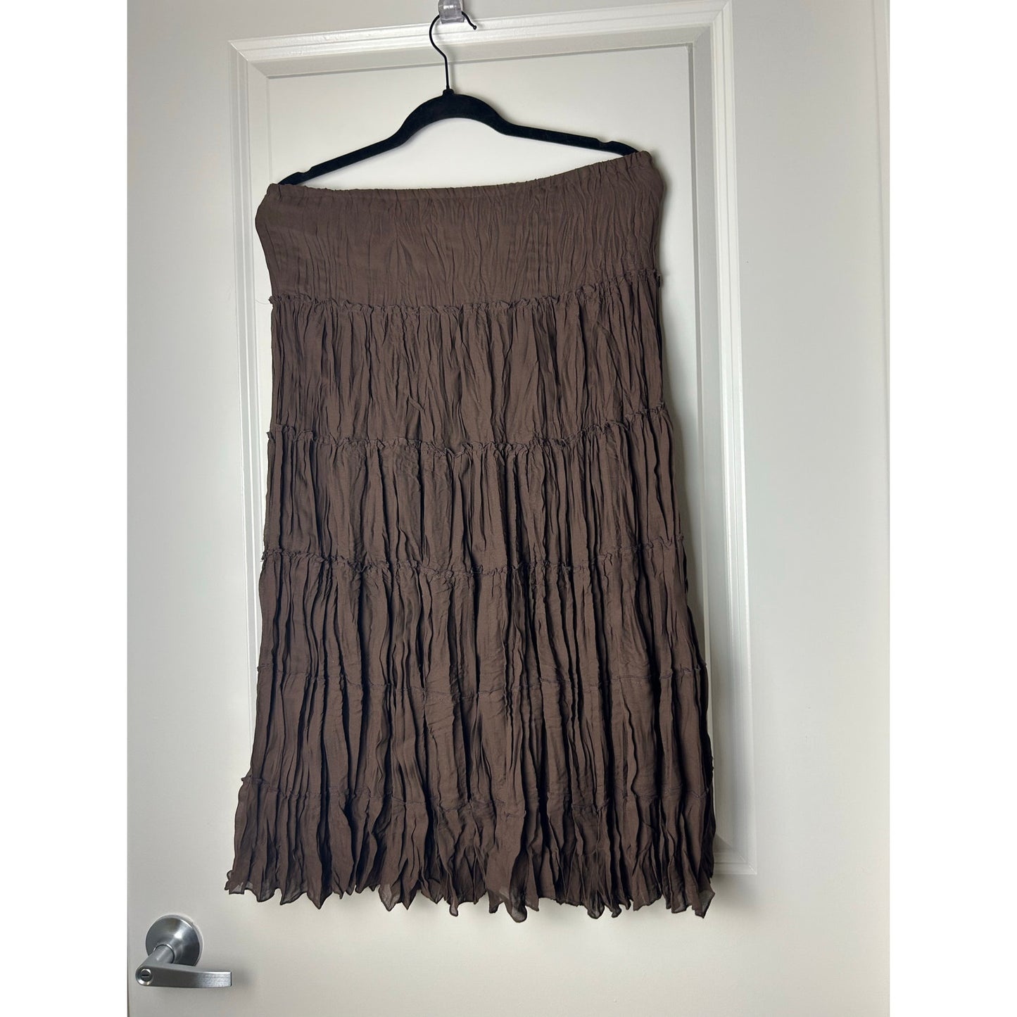 Sunny Leigh brown layered maxi skirt size s