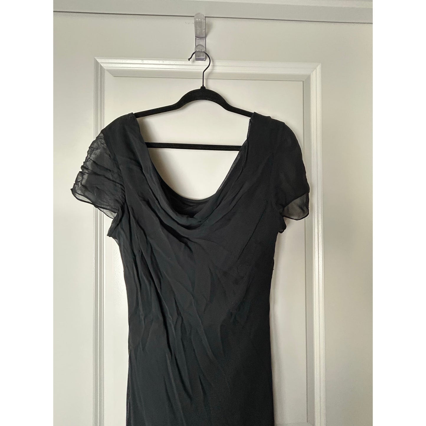 Robe longue en rayonne bleue perlée Eva taille 16
