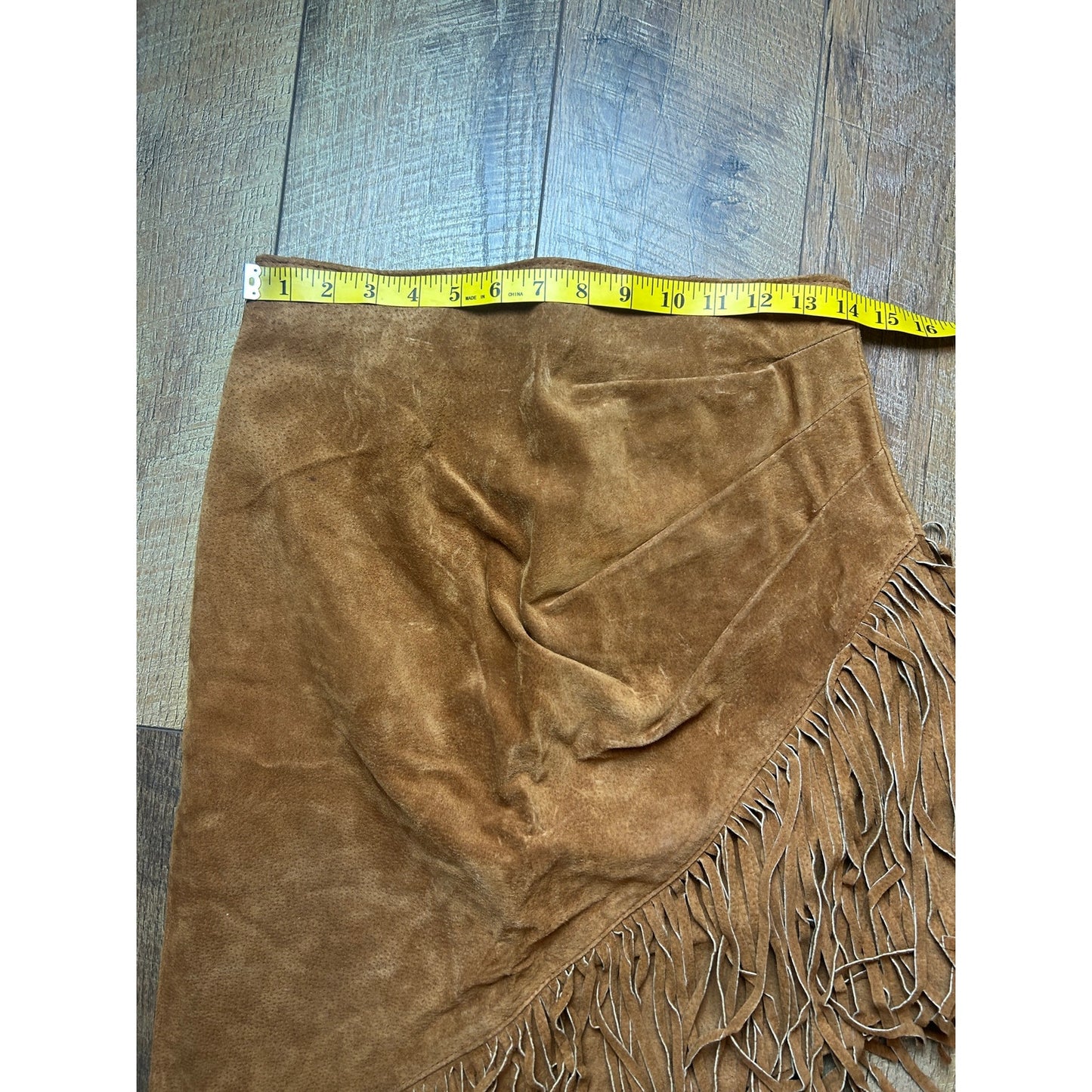 Vintage outerwear by phoenix Suede Fringe Skirt Asymmetrical Western Size M