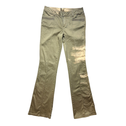 Y2K Cache Studded Low Rise Flare Pants Size 6 30x33 McBling Glam