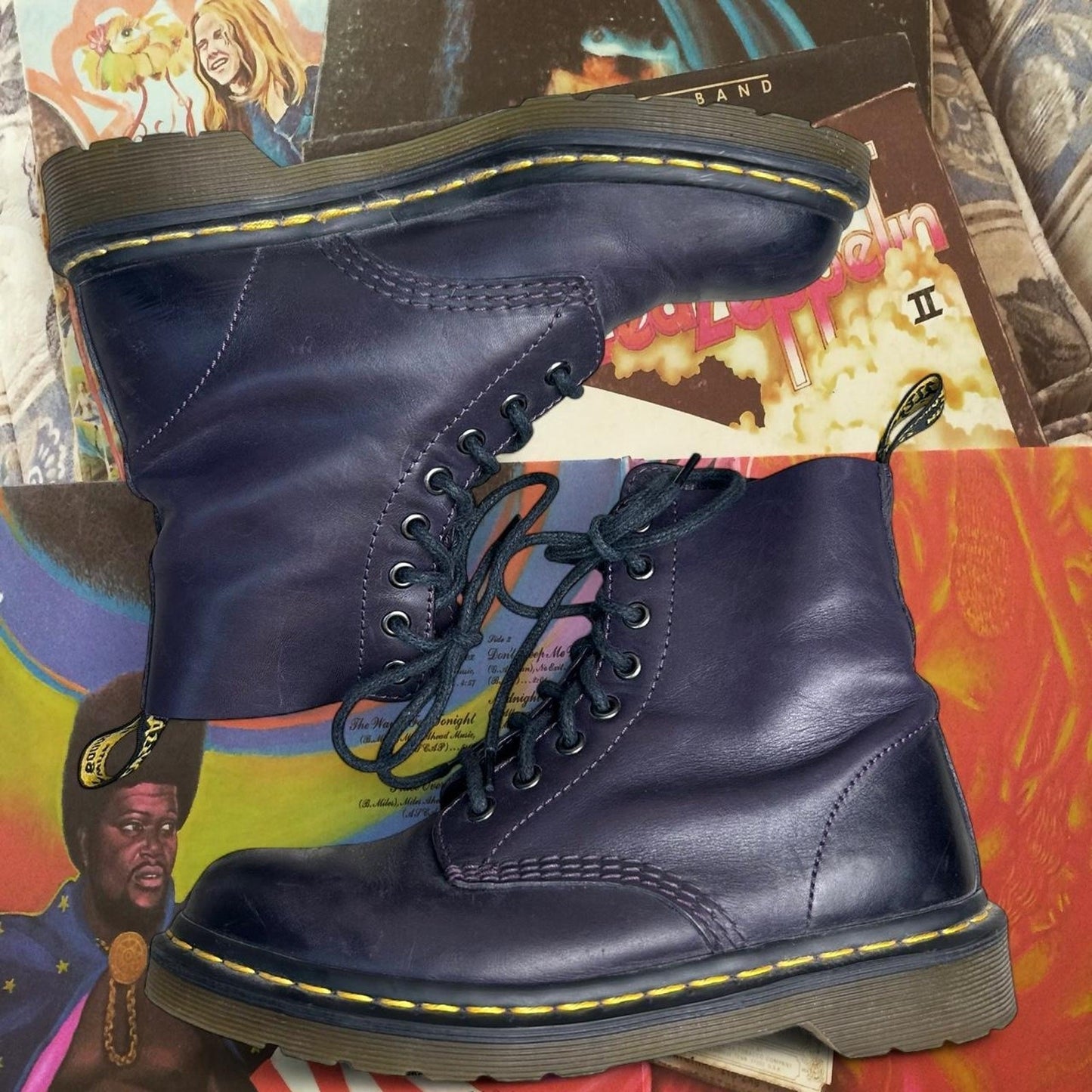 dr martens 1460 size 8 purple glove tanned leather