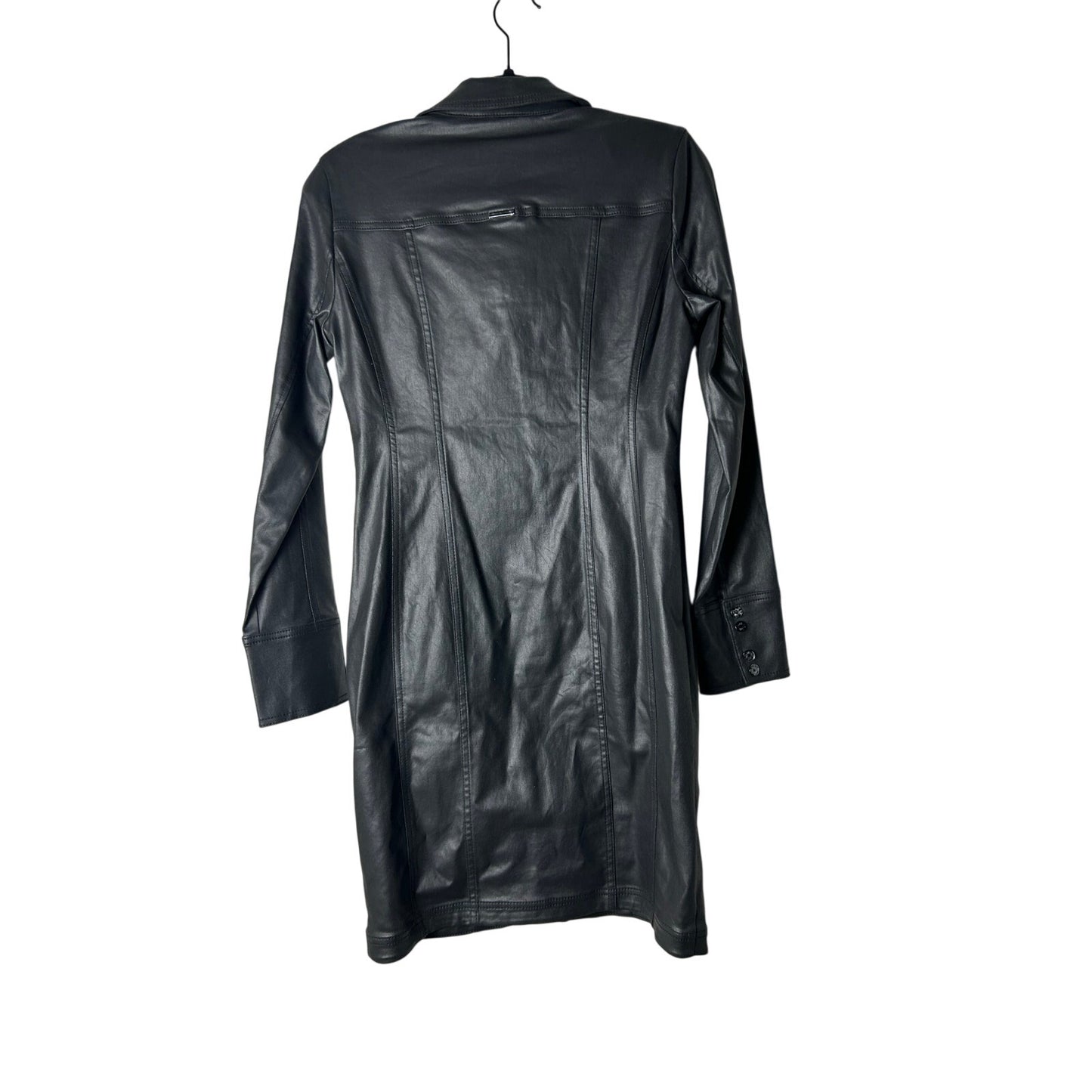 White House black market nwt vegan leather button down shirt dress size 4