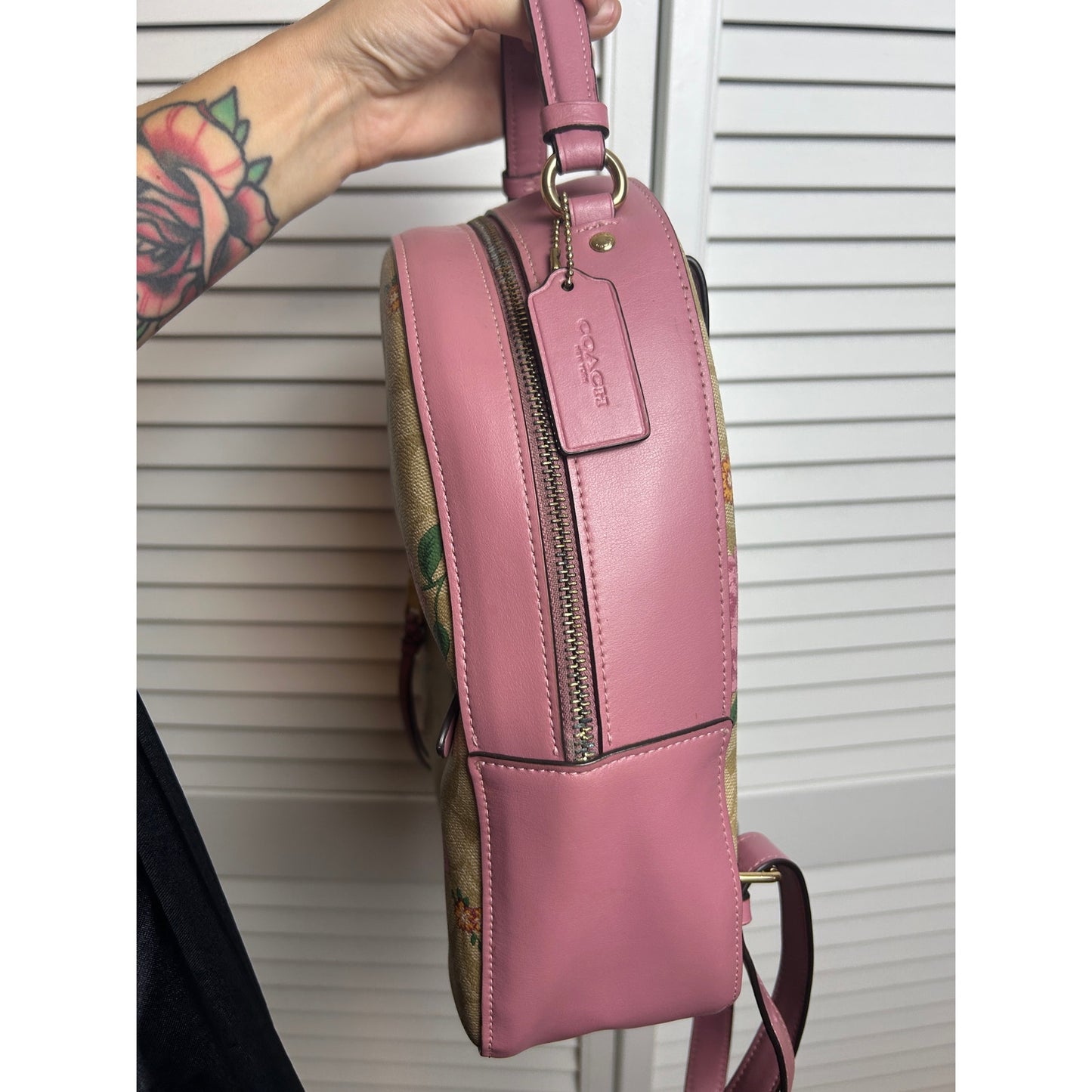 Coach backpack floral pattern
