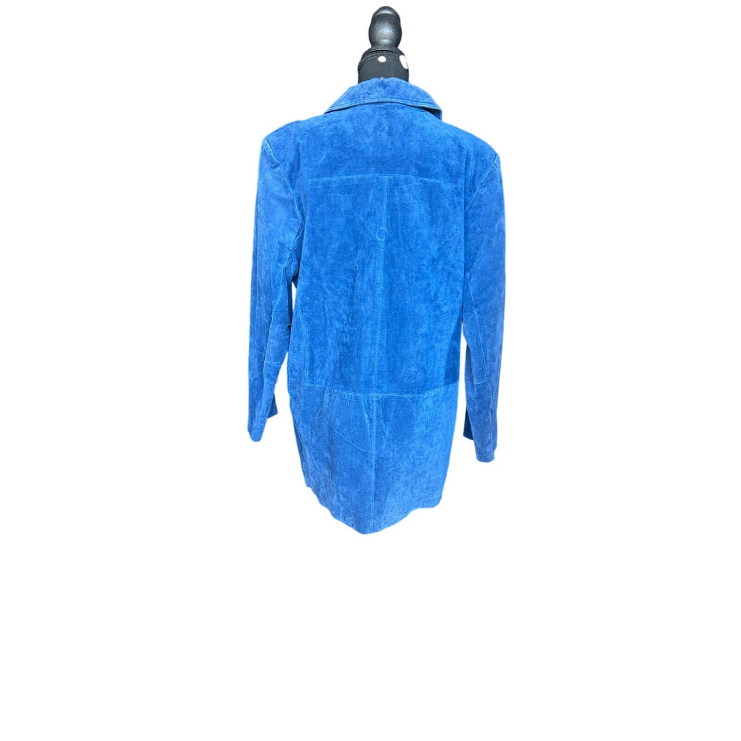 💙 Bagatelle Cobalt Blue Suede Blazer – Vintage Statement Suede – Size M