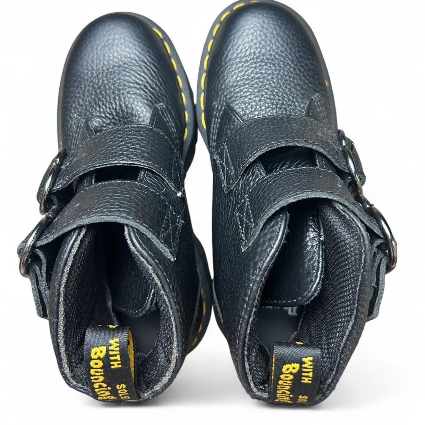 Doc Martens Devon Heart Platform Boots Size 5 - Pebbled Leather Buckle Boots