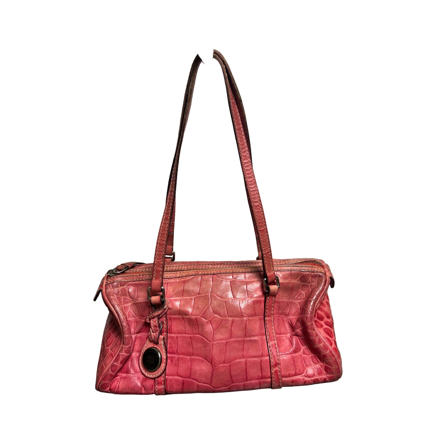 Dooney & Bourke Vintage Baguette Schultertasche Rosa Alligator