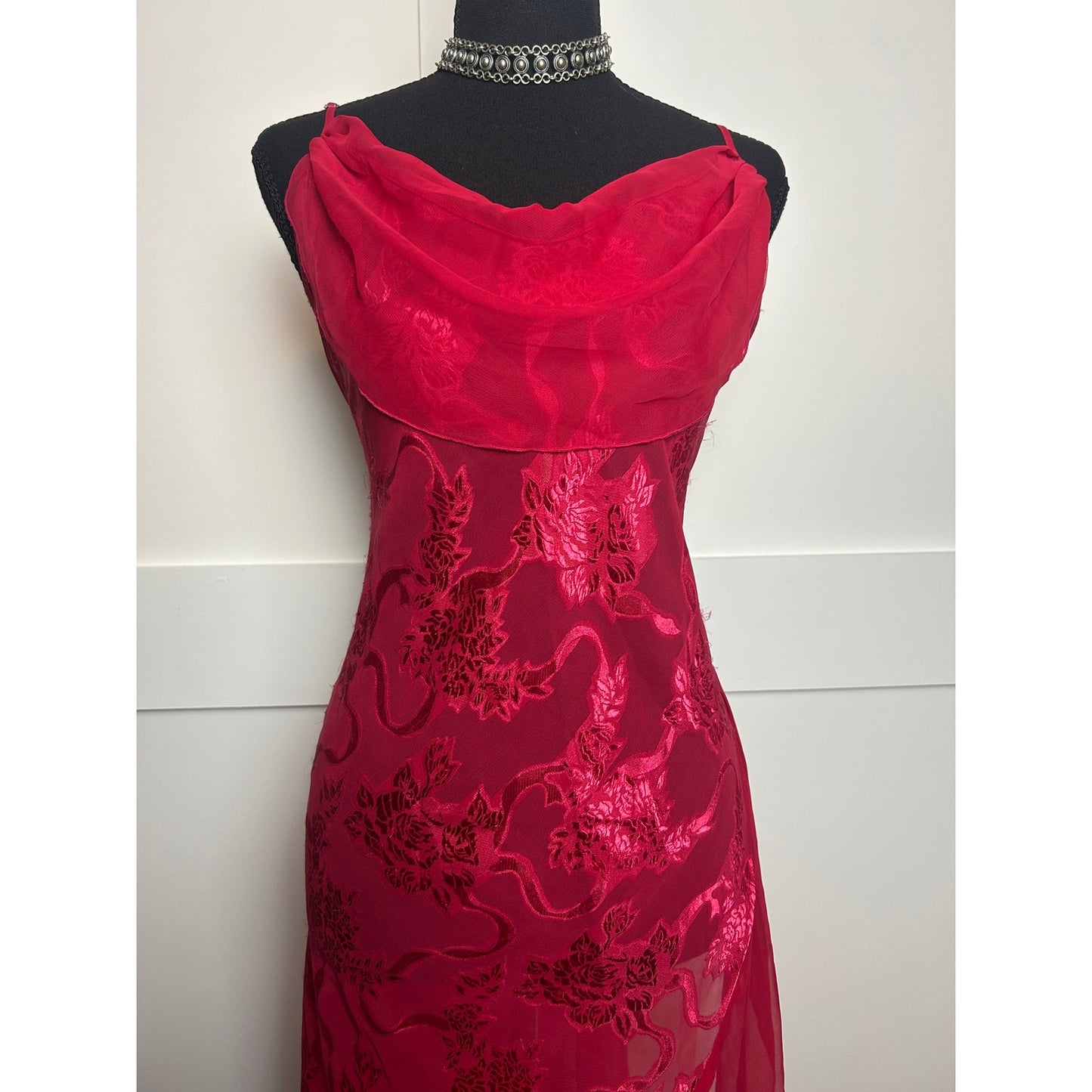 Victoria’s Secret Y2K Gold Label Satin Cowl Neck Slip Dress Asymmetrical