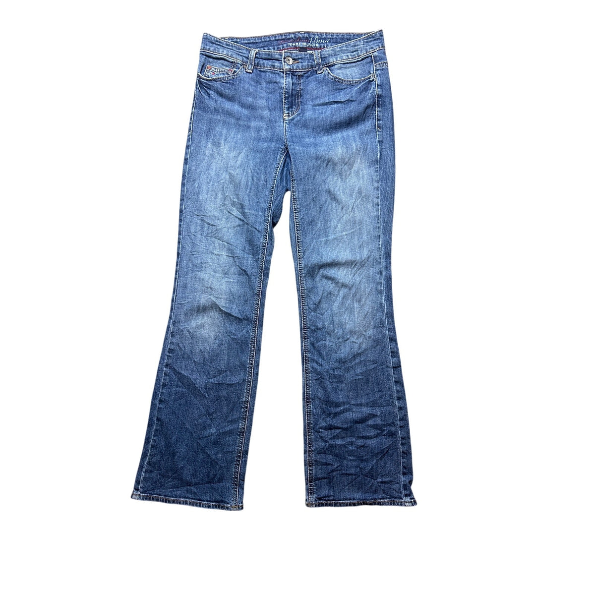 Tommy Hilfiger Y2K Low Rise Bootcut Jeans 30x29 Embroidered Back Pockets