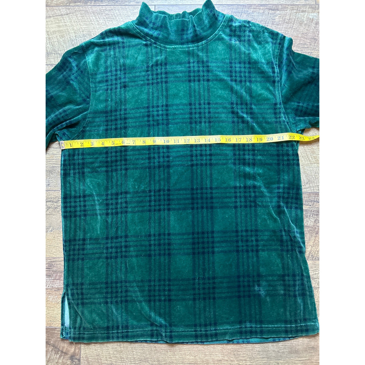 Vintage 60s Bold Spirits Velour Plaid Mod Dress Navy Green XL | Retro