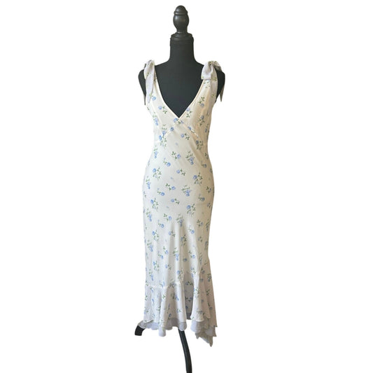 Topshop Dainty Floral Chiffon Dress Size 4 Romantic Sheer Maxi