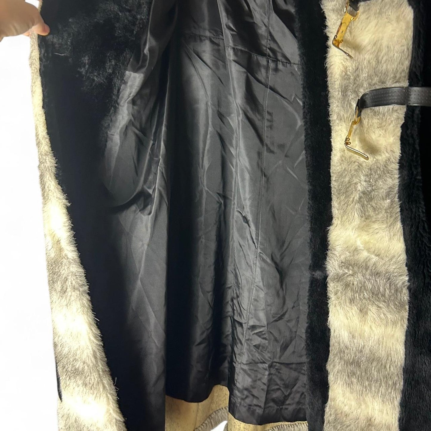 Penny lane afghan coat black and white gold hardware jacket