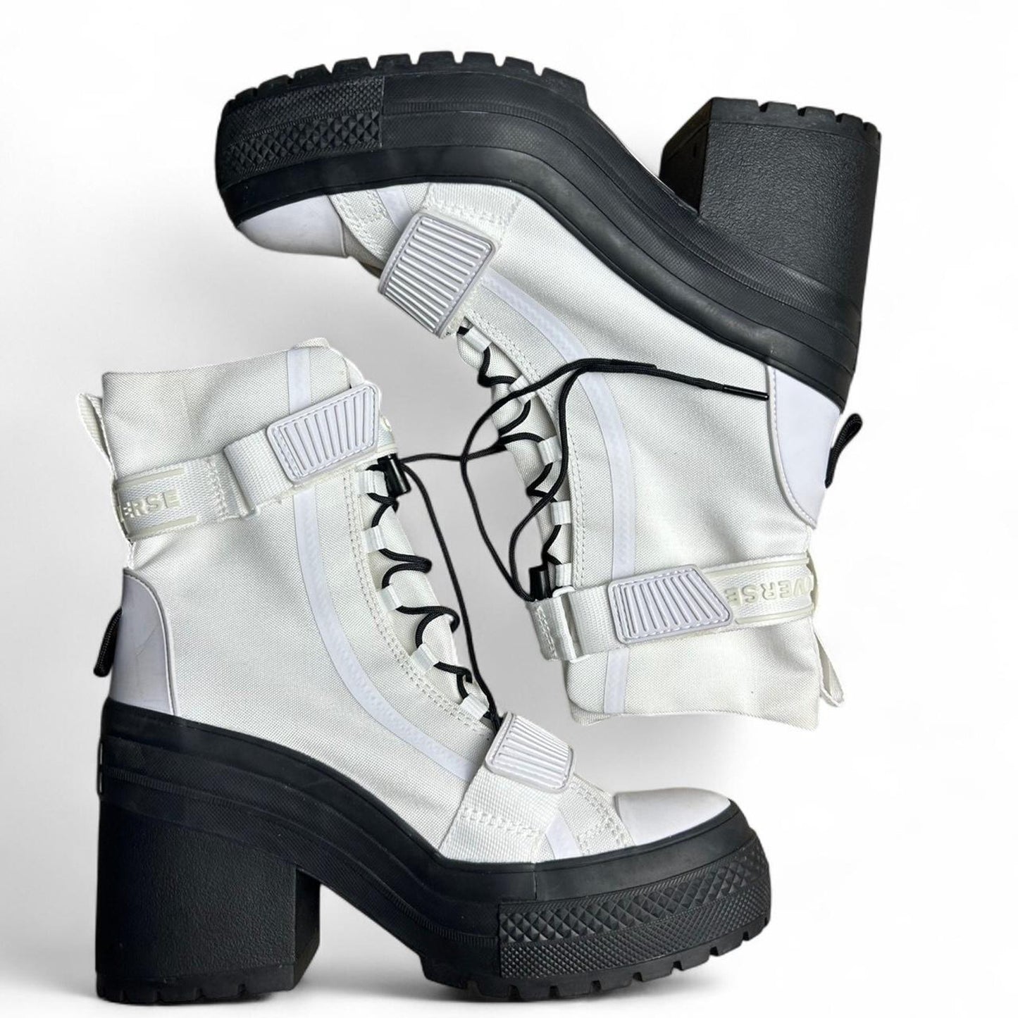 White converse platform boots platform boots