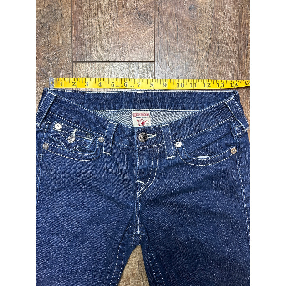 True Religion Becky Bootcut Jeans W28 L33 Rhinestone Back Pockets Low Rise
