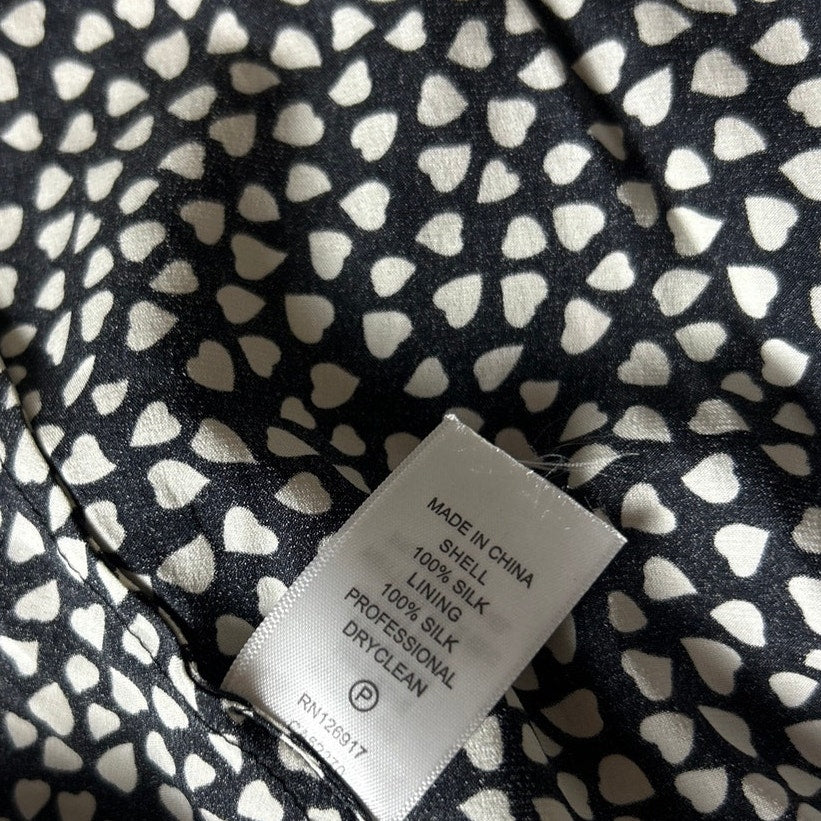 bryan bradley chiffon silk polka dot, floral silk dress perfect for homecoming size 6