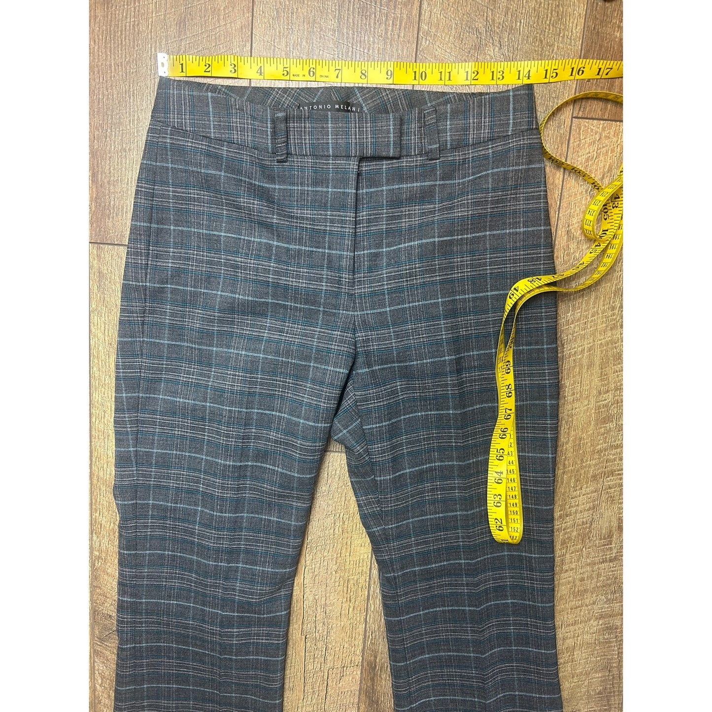 y2k plaid capri antonio melani wool dress capri mid rise french fly size 4