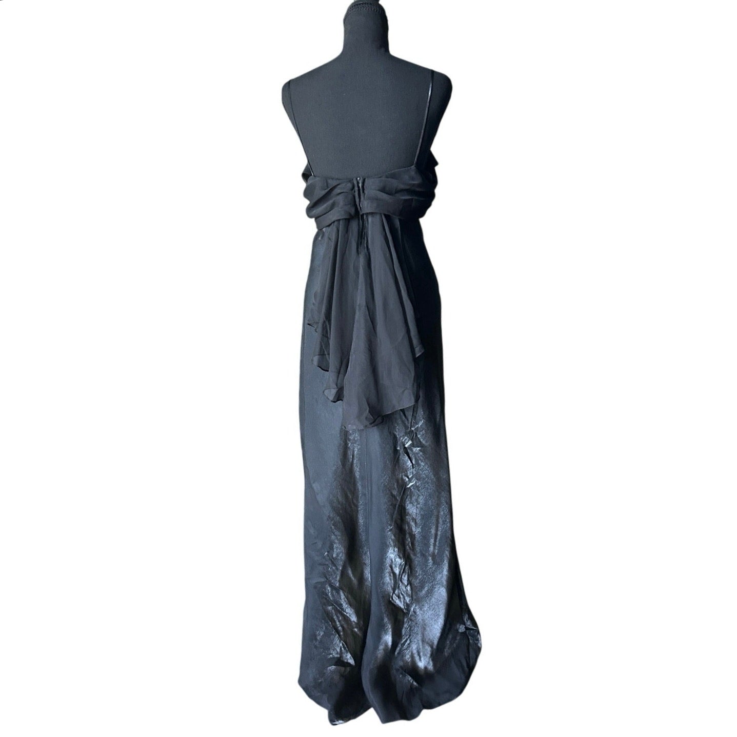 Robe de soirée vintage en taffetas à col bénitier et nœud au dos