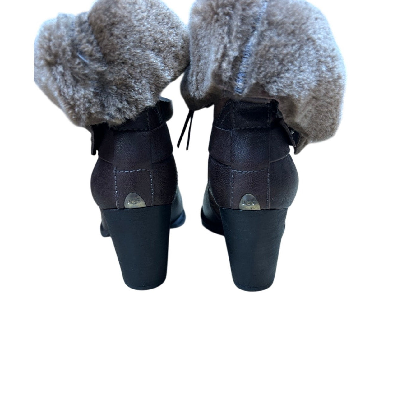 ugg Jayne Stiefeletten aus Shearling mit Krempe, Absatz, Größe 8