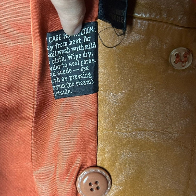 Trench en cuir ceinturé Montgomery Ward couleur cognac taille M