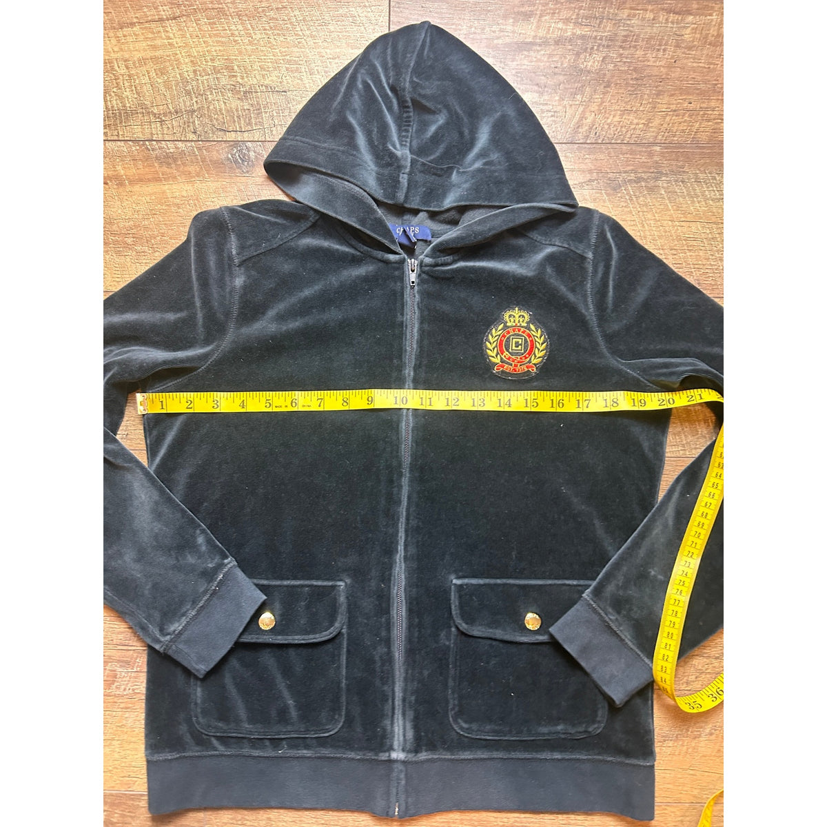 Chaps Crest Velour Track Jacket — Size M
