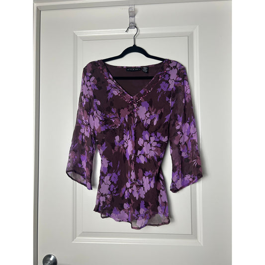New York City design co Silk fairy top purple size m