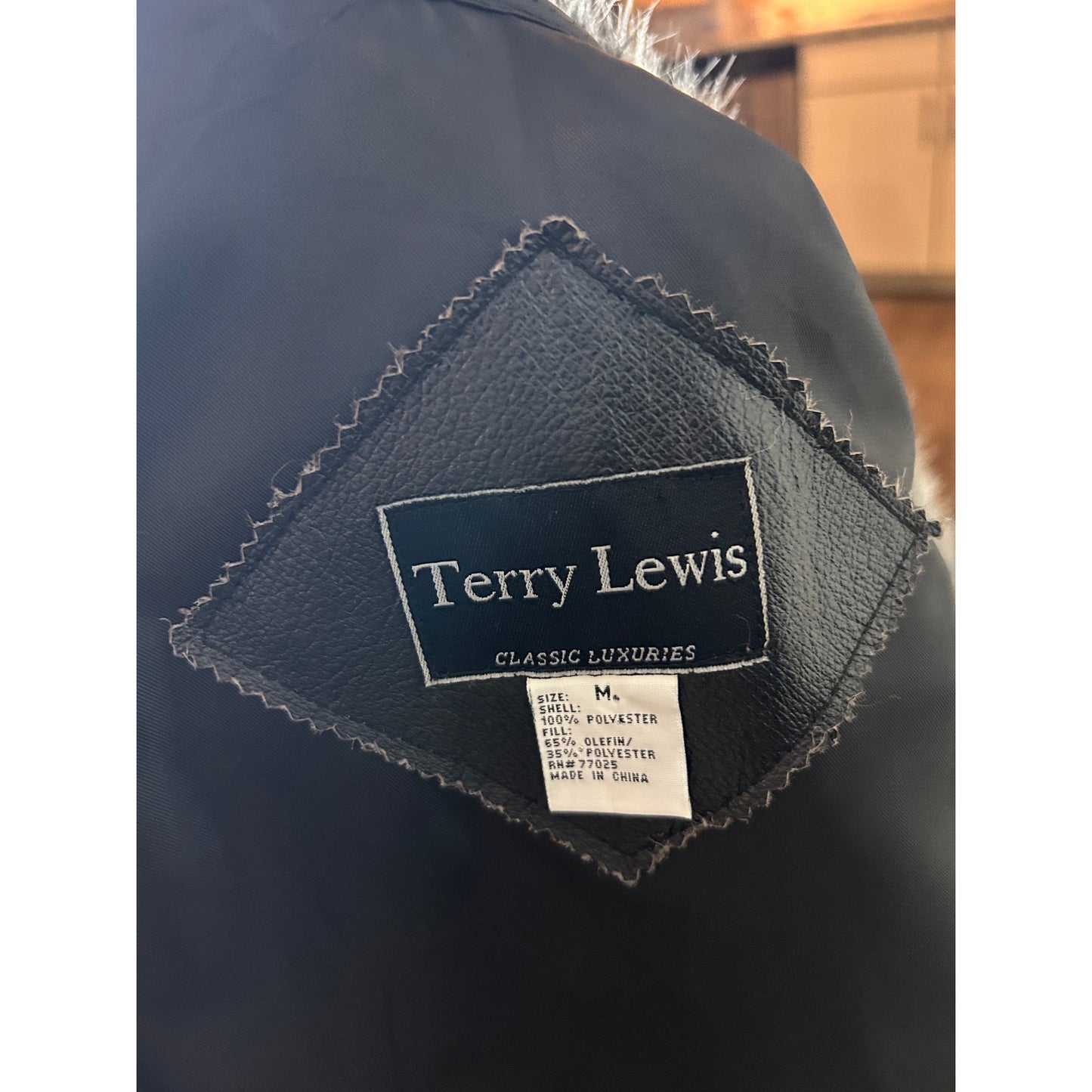 terry lewis fur trim leather duster size m