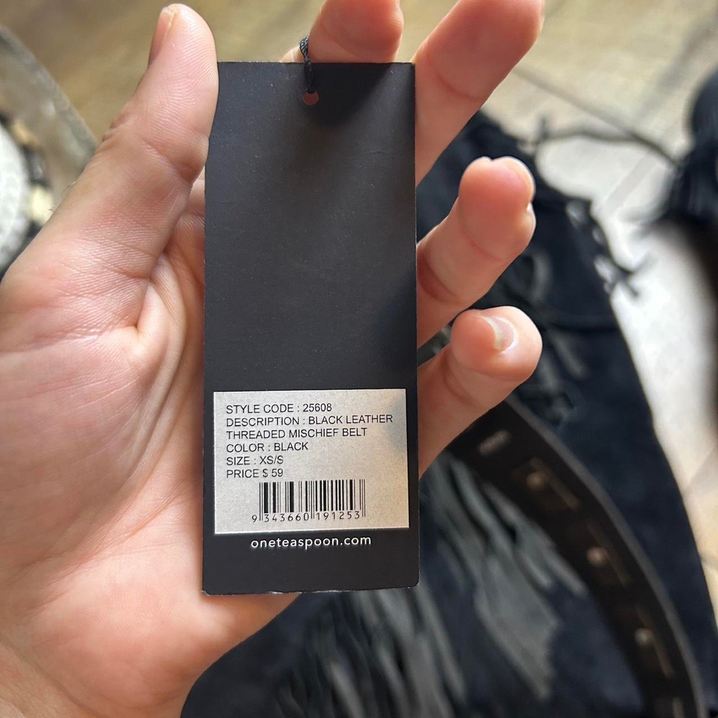 Nwt black leather belt with