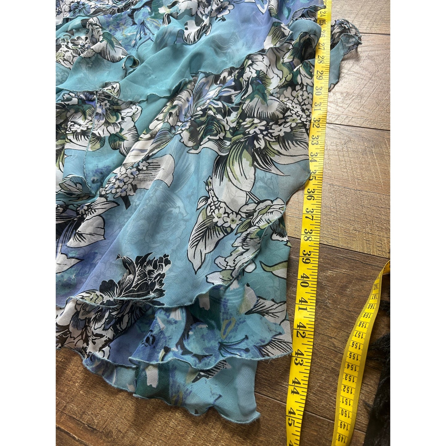 Dressbarn Y2K beaded fairycore dress beaded asymmetric chiffon dress