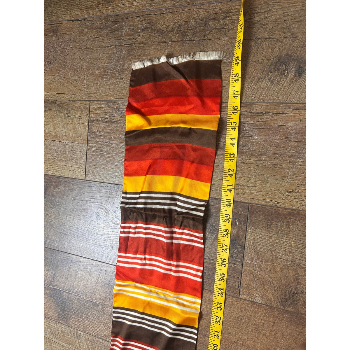 Vintage 70s Silk Headscarf – Red, Rust & Brown