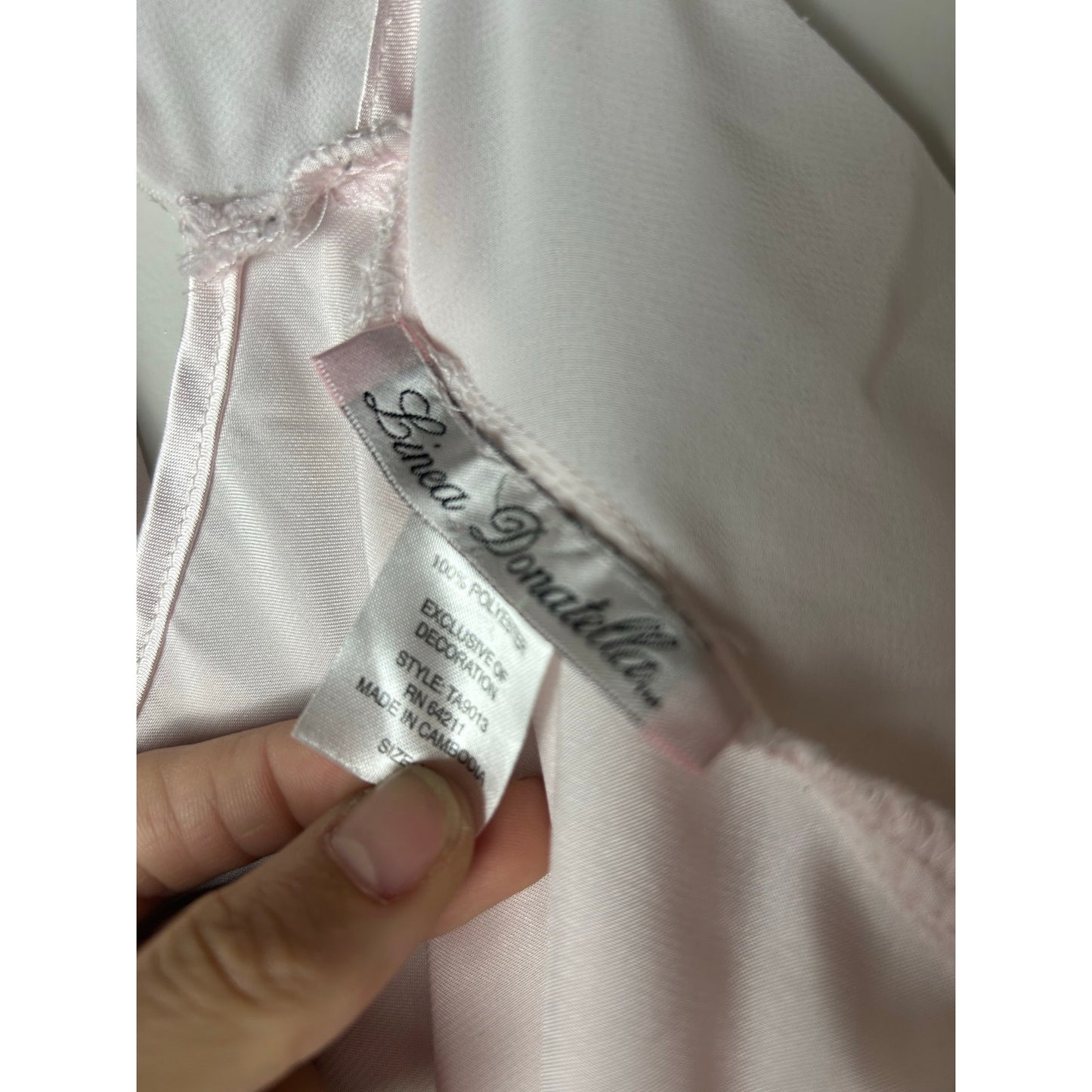 Linea donetela satin slip dress baby pink beaded size xl