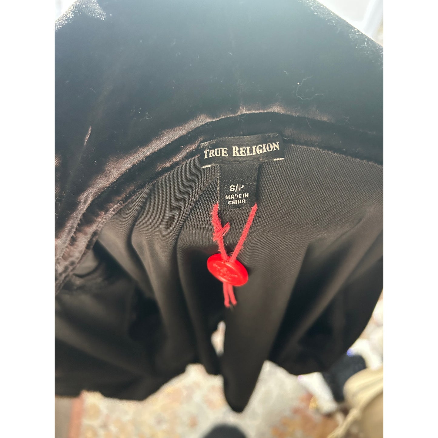 True Religion Velours Trainingsjacke Größe S NWOT Y2K Indie Sleaze Zip Up Logo