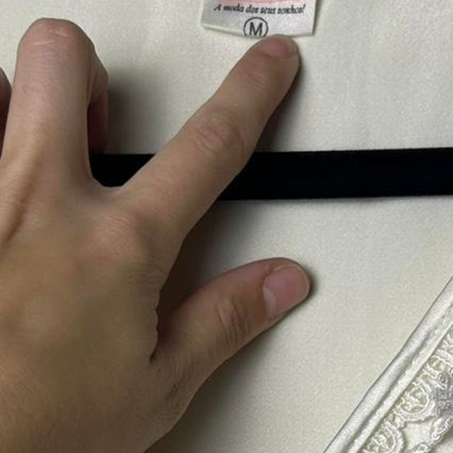 Cream silk nightgown withlace trin and satin bow