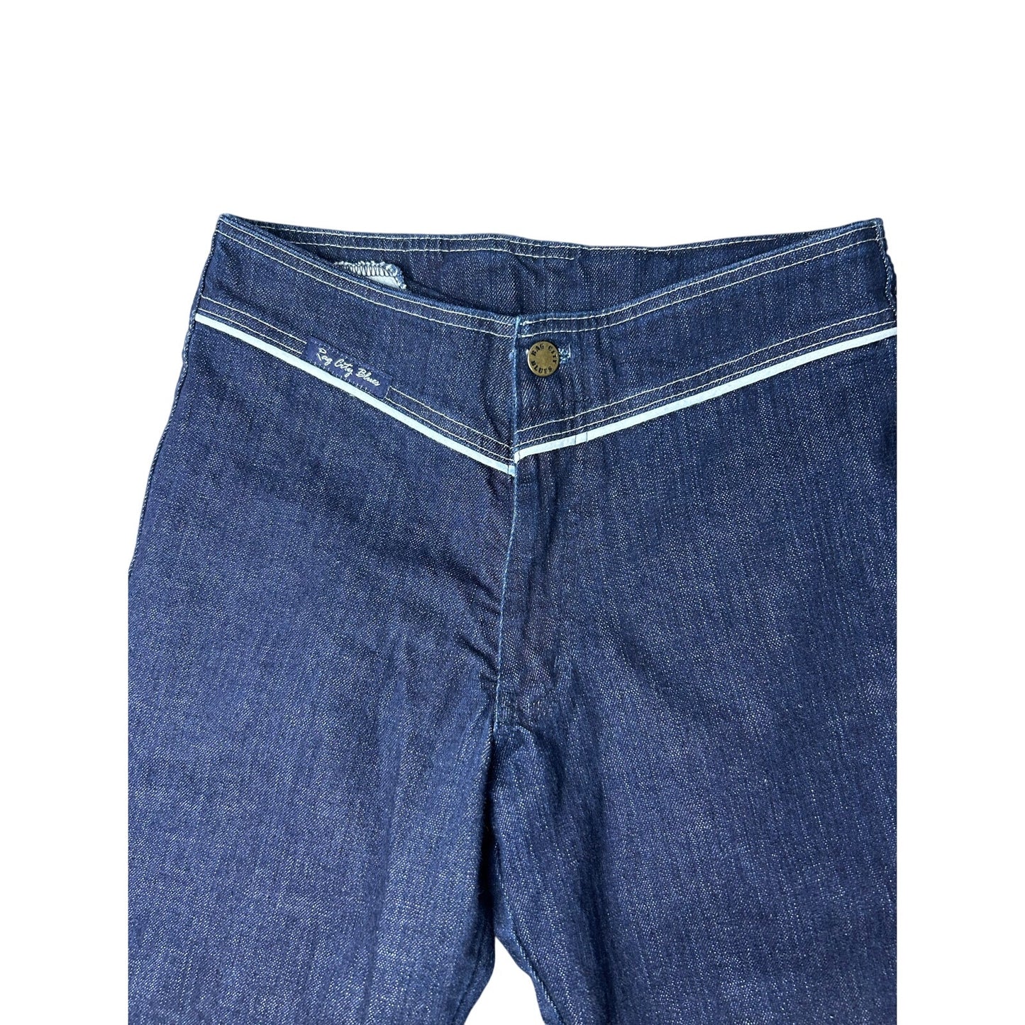 1970er Rag City Blues dunkle Schlagjeans