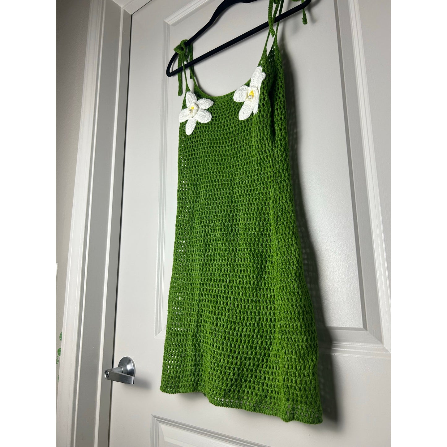 🌼 Crochet Daisy Spaghetti Strap Dress