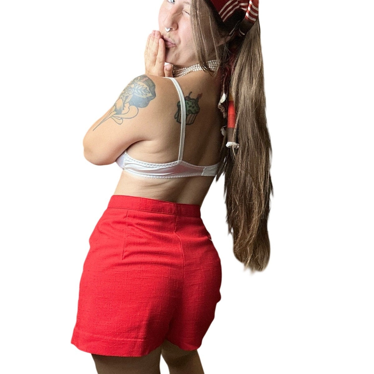 red hot pants vintage hanmade hot pants 60's