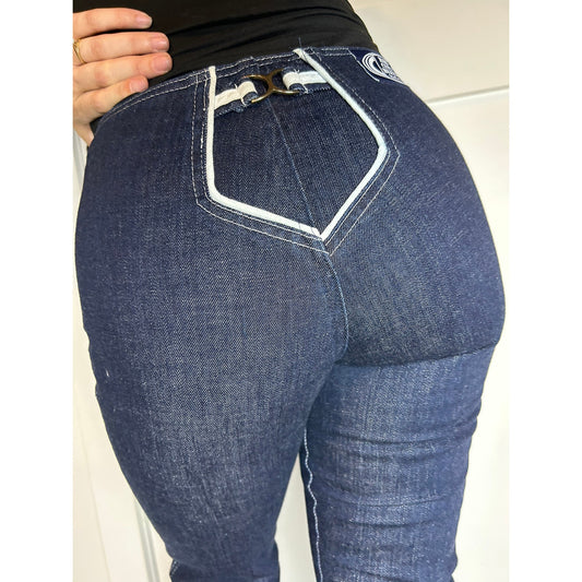 1970's Rag city blues dark wash flare jeans