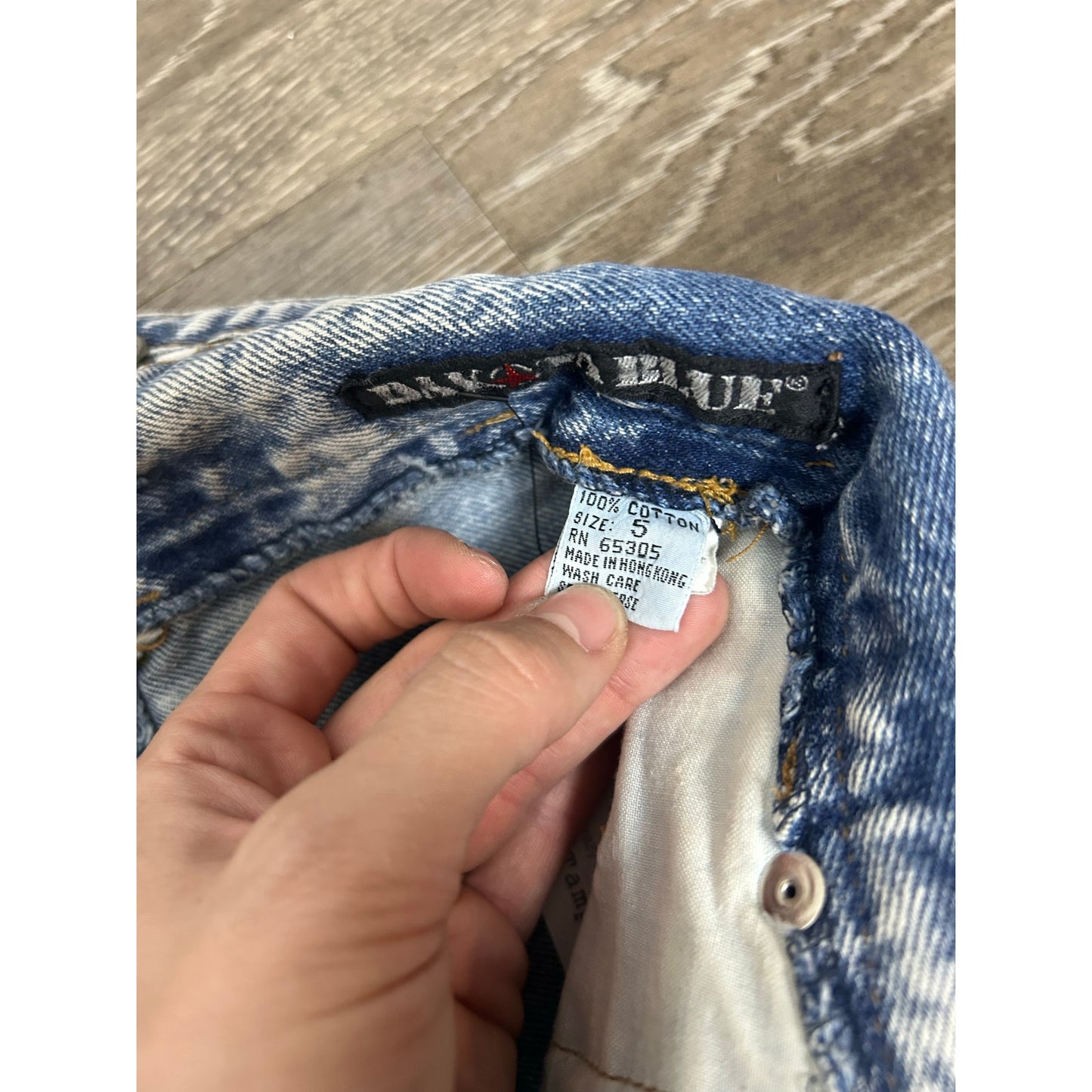 1980's Dakota blue fold over waist acid wash mom jean