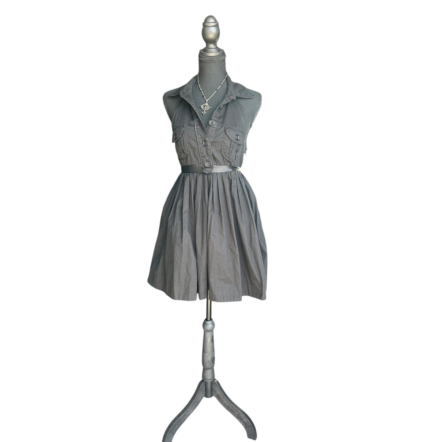💋 Y2K Rampage Babydoll Halter Mini Dress Size 5 Flowy Tie-Back