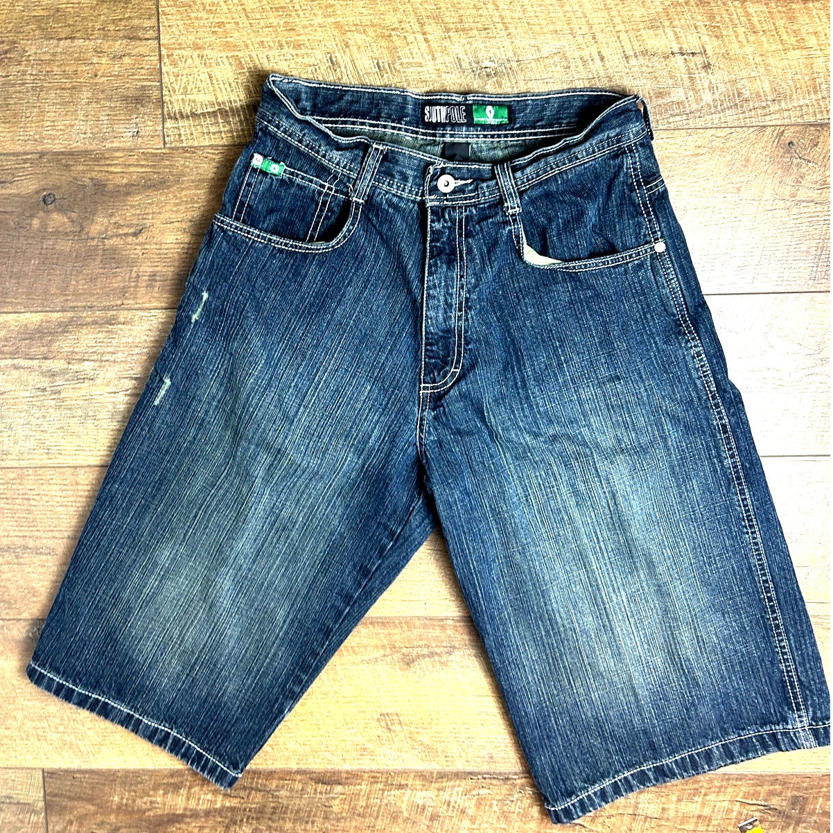 Y2K Jorts Southpole Baggy Verwaschen Medium Wash 32" x 15"
