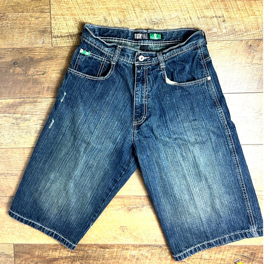 y2k jorts southpole baggy faded med wash 32" x 15"