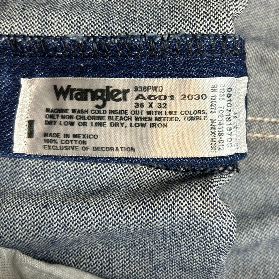 wrangler 936pwd cowboy cut slim fit jeans size 36x32