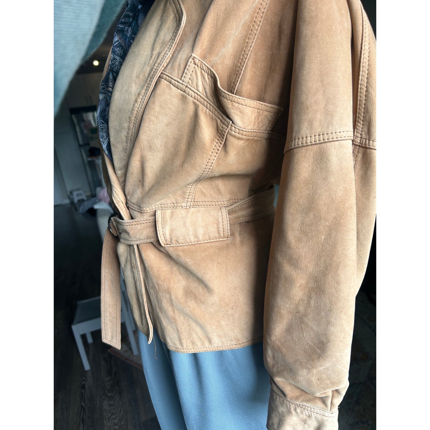 Harley Davidson Westernjacke aus Wildleder mit Futter, Scarface-inspiriert im Kokain-Cowboy-Stil