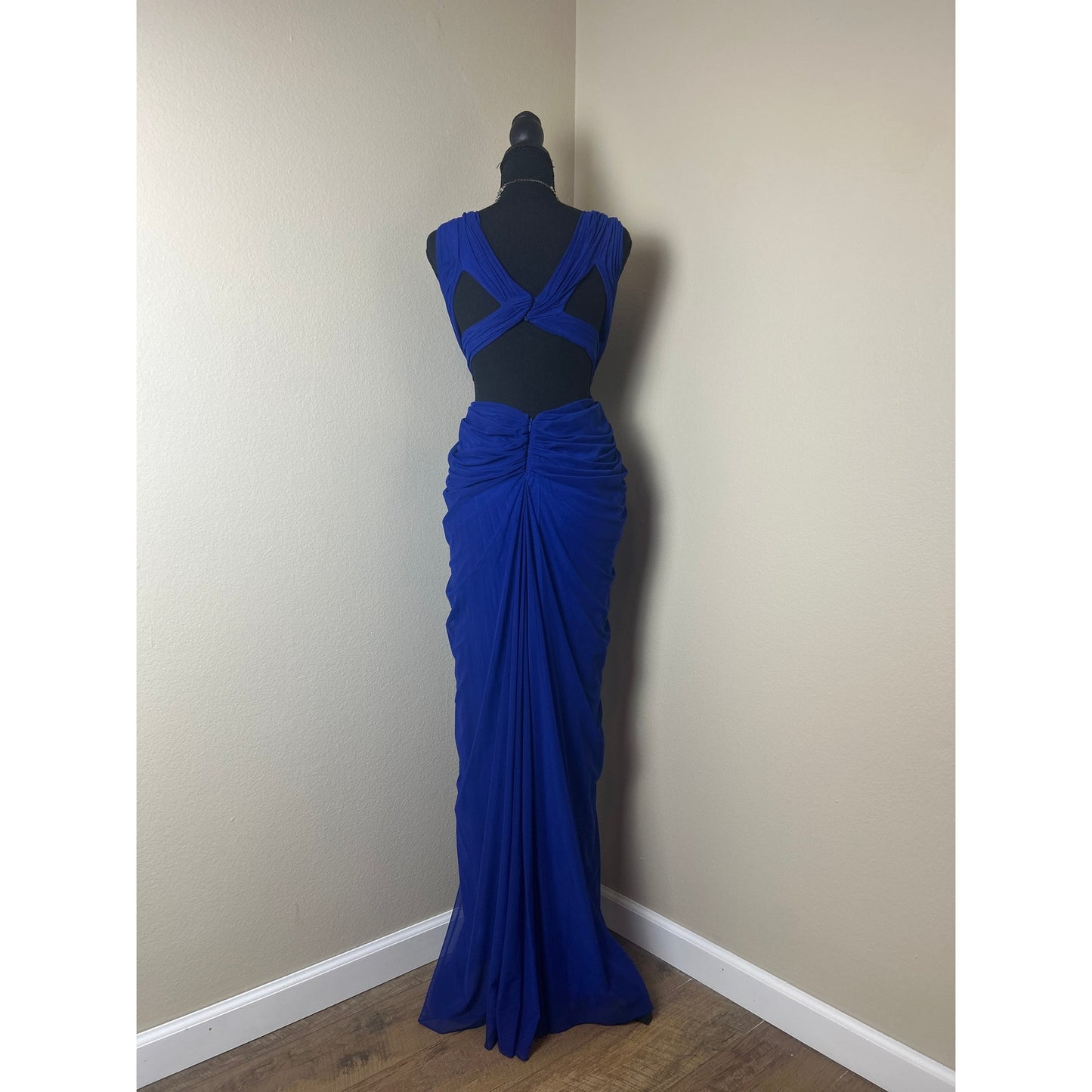 Cache blaues gerafftes Maxikleid