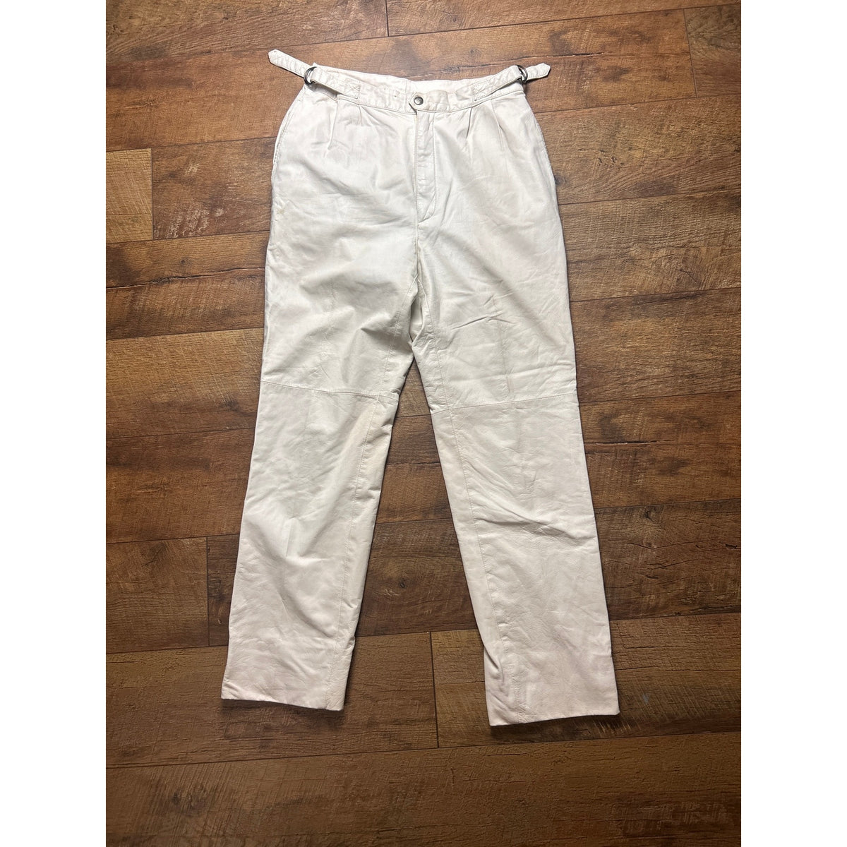 Tannery west white leather pants 27” w 29”L