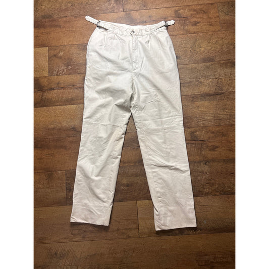 Tannery west white leather pants 27” w 29”L