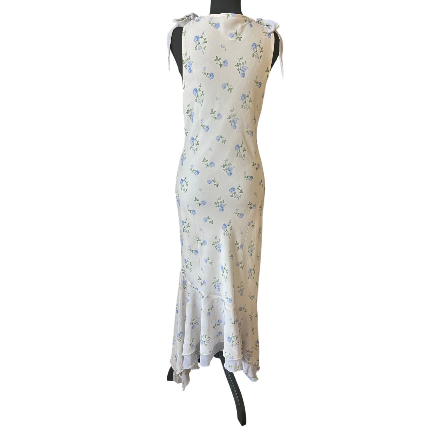 Topshop Dainty Floral Chiffon Dress Size 4 Romantic Sheer Maxi